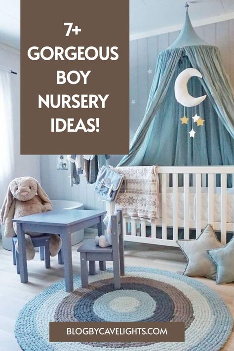 7 boy nursery ideas Blue Boy Nursery Ideas, Blue Boy Nursery, Comfy Rocking Chair, Boy Nursery Design, Boy Nursery Ideas, Star Themed Nursery, Night Nursery, Brown Nursery, Dark Accent Walls