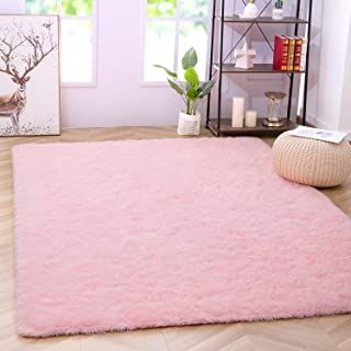 Amazon.com: cute stuff for teen girls bedroom Pink Rugs Bedroom, Pink Dorm Room Decor, Girls Room Rugs, Pink Dorm Rooms, Fluffy Rugs, Pink Dorm, Soft Shag, Boy Girl Room, Fluffy Rug