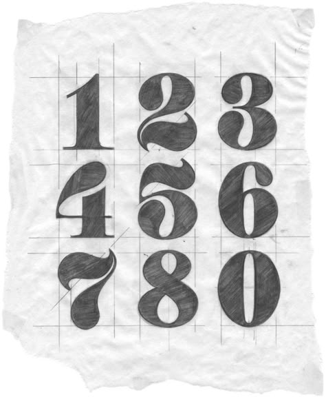 Fonts Numbers Design, Lettering Styles Numbers, Decorative Numbers Font, Number Ideas Design, 2024 Calligraphy Numbers, Angka 4 Aesthetic, 3 Typography Number, 2024 Number Design Fonts, Numbers Font Design