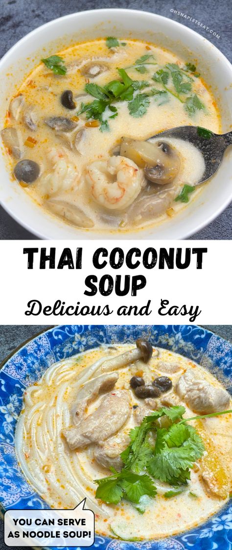 Thai Coconut Vegetable Soup, Coconut Broth Soup, Coconut Shrimp Soup Recipes, The Best Thai Coconut Soup, Thai Coconut Ramen, Thai Basil Soup Recipe, Easy Coconut Soup, Thai Coconut Potsticker Soup, Coconut Tofu Soup