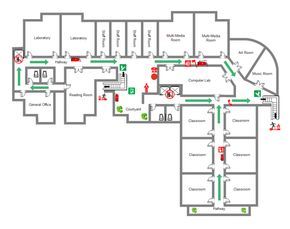 School Layout School Building Plans, Hospital Floor Plan, School Floor Plan, Building Design Plan, School Building Design, Evacuation Plan, Building Layout, Hotel Plan, School Plan