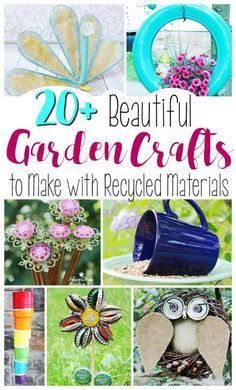 Recycled Garden Crafts, Homemade Garden Decorations, Recycled Garden Art, Gardening Projects, Recycled Garden, Meteor Garden 2018, Diy Upcycling, Garden Art Sculptures Diy, Garden Art Projects