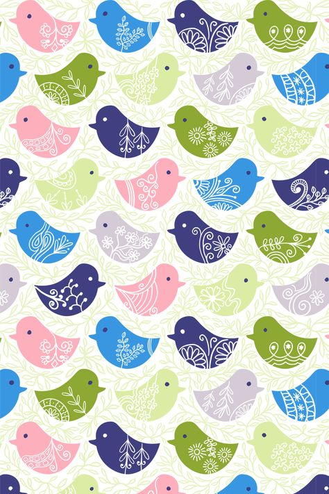 By Zoe Feast Quirky Prints Pattern Fabrics, Vector Prints, Blue Pattern Paper, Pattern Design Ideas, Mum Ideas, Bird Fabric, Birds Pattern, Colouring Inspiration, Sketch Book Ideas