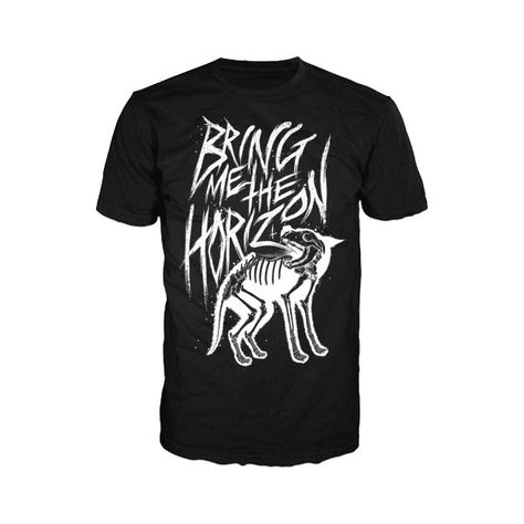 Bring Me The Horizon Merchandise - Clothing, T-Shirts & Posters -... ❤ liked on Polyvore featuring tops and t-shirts Wolf Graphic, Bring Me The Horizon, Band Merch, The Horizon, Quality T Shirts, Stylish Shirts, Band Tees, Bones, Shirt Designs