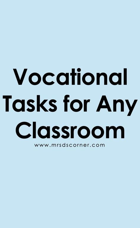 10 Vocational Tasks for Any Classroom | Vocational Activities for Kids. We asked the veteran teachers in Mrs. D’s VIPs Facebook group to share some of their favorite transitional/vocational tasks for any classroom or age. While the tasks listed below can be used in any classroom, they are especially beneficial for high school students as they begin to transition out of the public school system. Special Education Organization, Vocational Activities, Vocational Tasks, Transition Activities, Life Skills Lessons, Vocational Skills, Life Skills Classroom, Teaching Life Skills, Vocational School