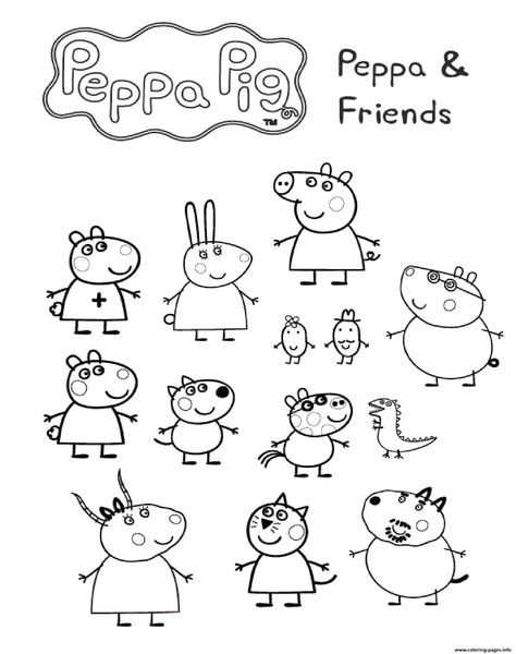 Print peppa pig and friends coloring pages Peppa Pig Drawing, Pig Coloring Pages, Peppa Pig Cartoon, Peppa Pig Colouring, Peppa Pig Family, Peppa Pig Coloring Pages, Pig Drawing, Peppa Pig Birthday Party, Pig Family