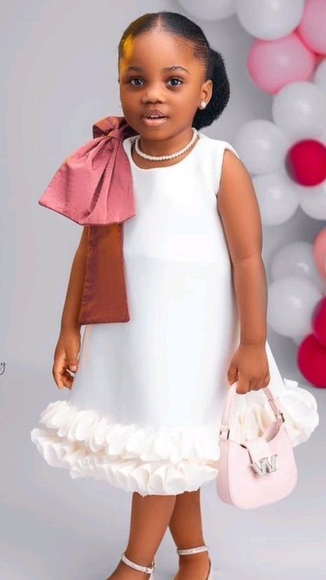 Ankara For Kids Girls Children, Children's Styles For Gown, African Dress For Kids Girl, Children's Clothes Ankara, Children Wear Fashion Dresses, Styles For Children Ankara, Girls Ankara Styles Children, Children Styles For Gown, Baby Ankara Gown