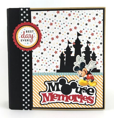 Artsy Albums Scrapbook Album and Page Layout Kits by Traci Penrod: Mouse Memories, Disney Themed Scrapbook Album Kit Disney Mini Album, Mini Albümler, Photobook Ideas, Diy Scrapbook Album, Disney Scrapbook Ideas, Scrapbook Disney, Disney Scrapbooking Layouts, Disney Layouts, Disney Cards