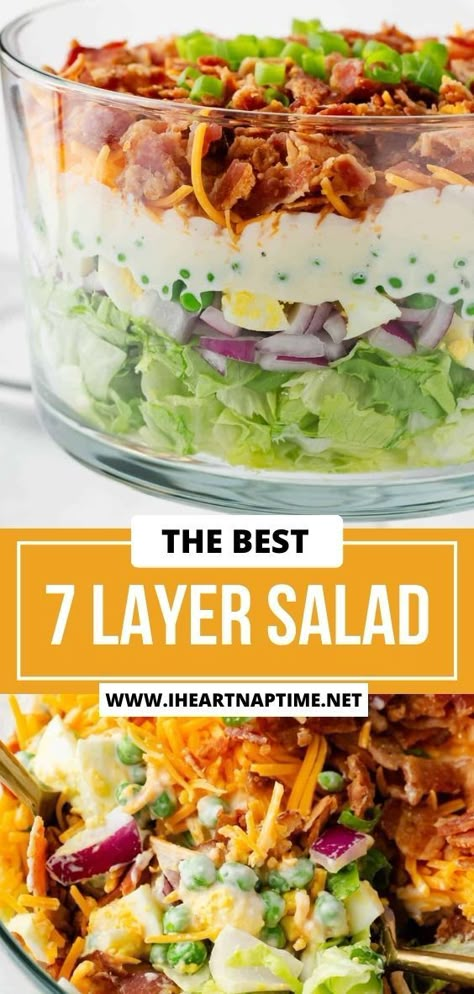 Martha Stewart Vegetable Salad, Easter Layered Salad, 7 Layer Salad Pioneer Woman, Lettuce And Pea Salad, Blt Seven Layer Salad, Salad With Peas And Lettuce, Make Ahead Layered Salad, Make Ahead Hearty Six Layer Salad, Salad Recipe For Lunch