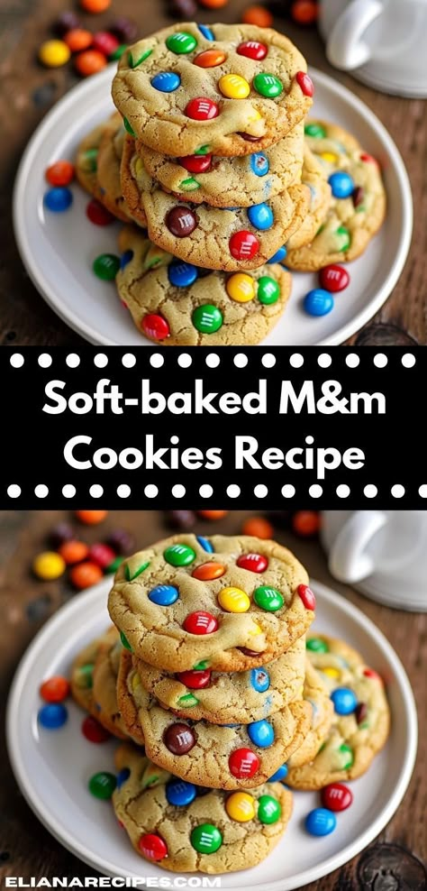 Craving a delightful treat? This soft-baked M&M cookies recipe is perfect for satisfying your sweet tooth. With vibrant colors and a chewy texture, it’s an easy dessert idea that kids and adults will love. M&m Cookies, Mnm Cookies Recipe, Mnm Cookies, Cookie Recipes For Kids, Cookie Board, M M Cookies, Colorful Chocolate, Tasty Dessert, Soft Bakes