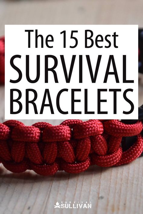 Survival bracelets are a lightweight method of carrying survival items you may need in an emergency. Here are our top picks. #survival #paracord #gear Emergency Bracelet, Survival Prepping Diy, Survival Skills Emergency Preparedness, Cobra Weave, Paracord Bracelet Tutorial, Paracord Bracelet Diy, Paracord Diy, Survival Items, Diy Bracelets Tutorials