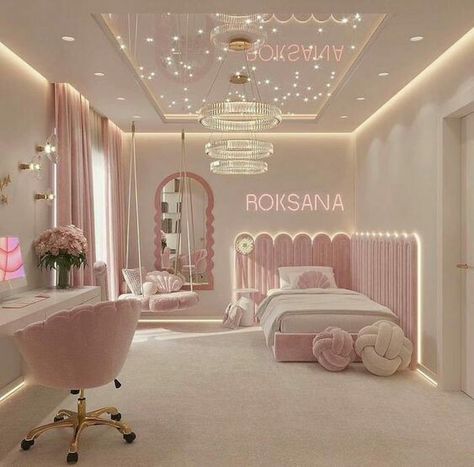 Luxury Kids Bedroom, Dream Bedroom Inspiration, Kids Room Interior Design, Luxury Room Bedroom, Pink Bedroom Decor, Classy Bedroom, Room Redesign, Kids Interior Room, Luxury Rooms