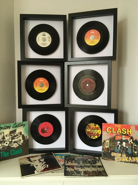 ‘Do you have any The Clash singles?’ a customer asked ‘Yes ,in my rarer black vinyl selection’ I replied...and he bought them all. Always worth asking me, I only put a small selection online #TheClash #framedvinyl #framed45s Vinyl Record Box, Record Wall Art, Framed Records, Record Wall, Vintage Eclectic, The Clash, Vintage Comics, In Frame, Vintage Artwork