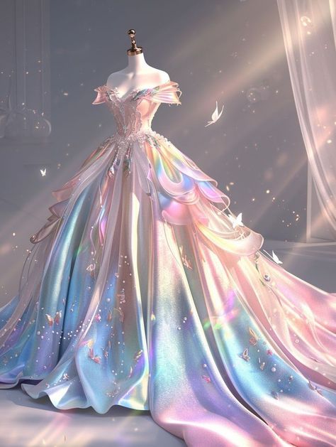 Magical Dress, Dreamy Gowns, Quince Dresses Pink, Pretty Quinceanera Dresses, Fashion Drawing Dresses, Princess Ball Gowns, Fashion Illustration Dresses, Fantasy Gowns, Pretty Prom Dresses