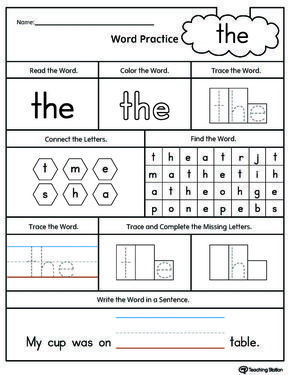 **FREE**Sight Word the Printable Worksheet. Practice sight word THE with this action pack printable worksheet. Your child will find, trace, and write the word THE in a sentence. Has Sight Word Worksheet, Easy Sight Words, Sight Words The Worksheets, The Worksheets Sight Word, Said Pictures, Like Sight Word Worksheet, High Frequency Words Worksheets, Sight Word The Worksheet Free, Sight Word I Worksheet