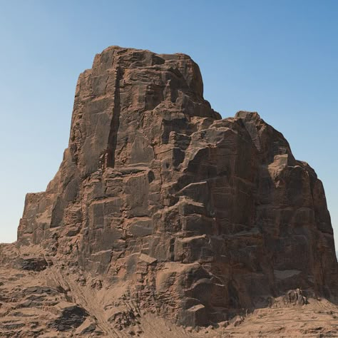 Desert Mountains 3, Alen Vejzovic on ArtStation at https://www.artstation.com/artwork/xzqGlO Desert Rock Formations, Cliff Drawing, Desert Cliff, Pile Of Rocks, Mountain Rocks, Desert Rocks, Environment Photography, Mountains Desert, Mountain Rock