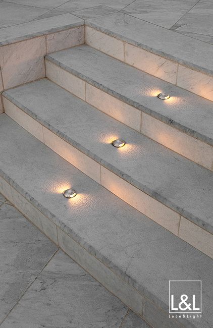 Ramps And Stairs, Light Stairs, Stairs Light, Staircase Lighting Ideas, Staircase Wall Lighting, Stairs Lighting, Outdoor Pathway Lighting, Landscape Stairs, Staircase Outdoor