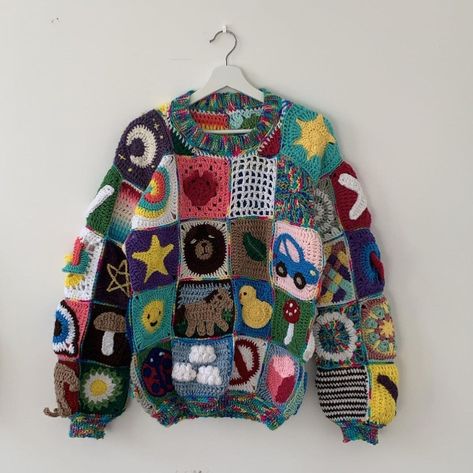 Lucas | A Patchwork Sweater!!! This took so long to make lol . . . . . . #plushart #plushies #plush #fiber #fiberart #art #artist #softsculpture… | Instagram Knit Patchwork Sweater, Grannysquare Cardigan, Christmas Sweather, Silly Clothes, Push Toys, Patchwork Sweater, Diy Wardrobe, Knitted Dolls, Soft Sculpture