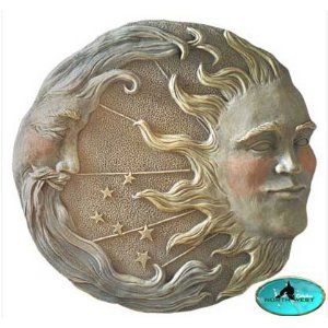 Astral Stepping Stone ~ http://www.amazon.com/Astral-32269-Stepping-Stone/dp/B001DLMEAO/ref=pd_sim_misc_5 Garden Wall Plaque, Carillons Diy, Wildlife Garden, The Sun And Moon, Garden Plaques, Celestial Art, Decorative Wall Plaques, Moon Face, Sun Moon Stars