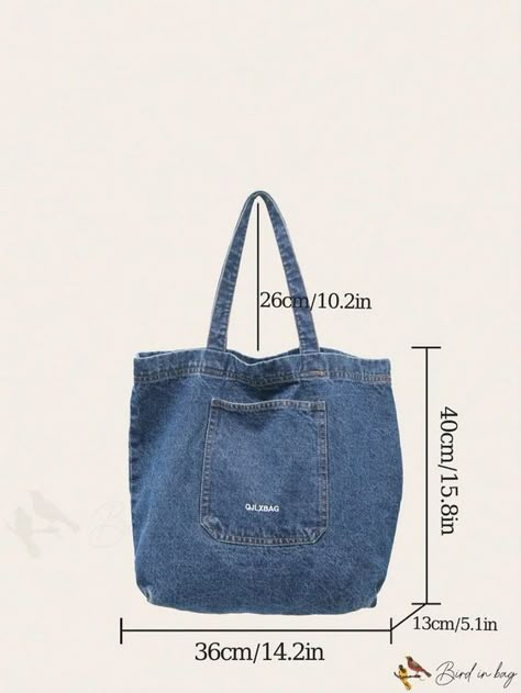 BirdinBag - Versatile Denim Travel Tote Bag for Fashionable Ladies - Large Capacity, New Design #jeansbagdiyideas #jeansbagdiyeasy #jeansbagdiypattern Jeans Bags Ideas Sewing Patterns, Jean Bags Pattern Ideas, Jeans Bag Diy, Diy Jean Bag, Denim Bag Diy, Japanese Knot Bag, Bag For Travel, Pola Sulam, Embroidery Bags