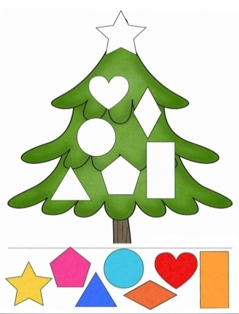 Shape Activities Preschool, Preschool Christmas Activities, Christmas Tree Shape, Kids Worksheets Preschool, Preschool Activities Toddler, Christmas Worksheets, Preschool Christmas Crafts, Shapes Preschool, Shapes Worksheets