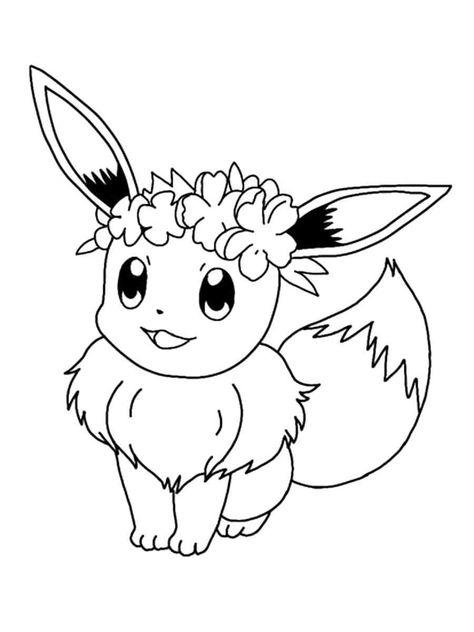 Pokemon Outline Drawings, Eevee Printable, Cute Pokemon Coloring Pages, Eevee Coloring Pages, Pokémon Coloring Pages, Pokemon Printables, Colour Sheet, Pikachu Coloring Page, Art Skills