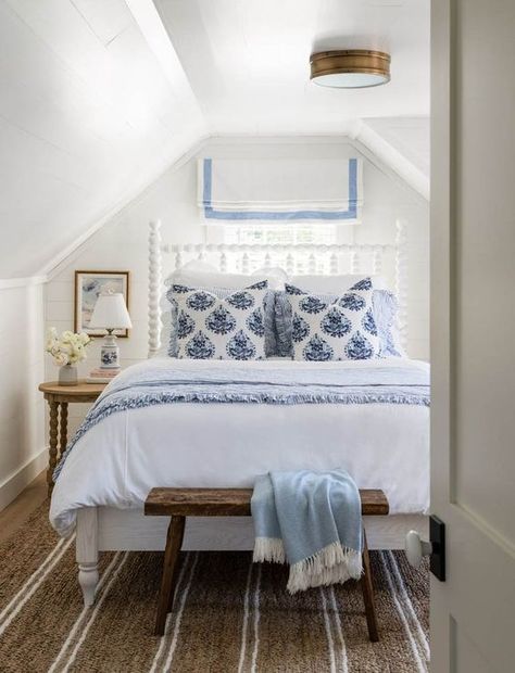 Portfolio of Projects — Hunter Hill Interiors | New England-based full-service interior design firm Serena And Lily Bedding, Pottery Barn Rug, Cottage Guest Room, Cape Cod Bedroom, New England Interior, New England Cottage, Cape Cod Cottage, Beach House Bedroom, Hill Interiors