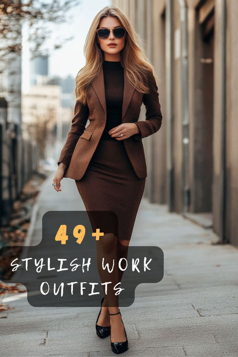 Achieve a polished look with these 49 stylish work outfits. Whether you're in a creative environment or a corporate setting, these outfit ideas cater to all professional styles. From classic suits to trendy separates, find the perfect balance between comfort and chic. Click to explore these must-try work outfits! 👗💼 #PolishedStyle #WorkOutfits #ChicOfficeWear #FashionInspo #ProfessionalWardrobe #StyleIdeas #OfficeChic Winter Work Professional Outfits, Professional Lawyer Outfits, Blazer Corporate Outfit, Interview Outfit For Petite Women, Winter Business Dress Outfits, Business Outfit Ideas For Women, Work Outfits With Vests For Women, Business Woman Attire Professional, Legal Professional Outfits