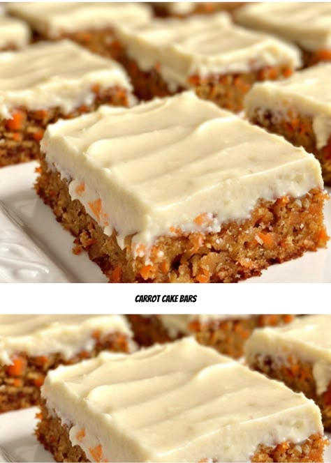 Indulge in these moist Carrot Cake Bars, perfect for spring gatherings. Coconut, walnuts, & cream cheese frosting make each bite unforgettable! #Baking #Dessert #CarrotCake #SpringTreats #EasyRecipes Carrot Cake For A Crowd, Carrot Cake Box Mix Bars, Easy Carrot Cake Bars, Decadent Carrot Cake Bars, Carrot Cake With Cream Cheese Icing, Yogurt Carrot Cake, Carrot Cake Squares, Carrot Cake Recipe No Pineapple, No Bake Carrot Cake Bars