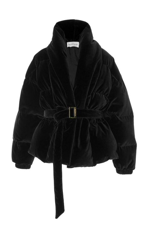 Velvet Puffer Jacket, Winter Coat Short, Piece Highlights, Chic Coat, Alexandre Vauthier, Dressed To The Nines, Velvet Jacket, Warm Outfits, Fashion Line