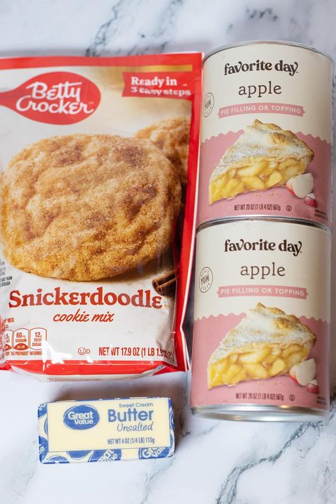 Snickerdoodle Mix Recipes, Easy Apple Pie Snickerdoodle Cookie Bars, Snickerdoodle Apple Cobbler Betty Crocker, Taste Of Home Apple Snickerdoodle Dump Cake, Snickerdoodle Apple Cobbler Easy, Apple Snickerdoodle Bars, Snickerdoodle Cookie Mix Apple Cobbler, Snickerdoodle Cobbler Easy, Dutch Apple Dump Cake