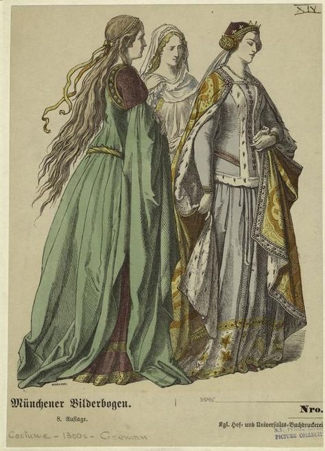 German 1300s fashion 1300s Fashion, 14th Century Fashion, 14th Century Clothing, Medieval Germany, Arabic Clothing, German Outfit, Medieval Woman, German Fashion, Medieval Costume