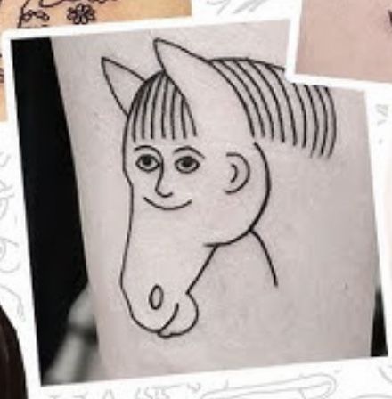 Meme Doodle Tattoo, Small Funny Tattoos Simple, Orthodox Tattoos, Funny Henna, Silly Little Tattoos, Weird Tattoo Ideas, Meaningless Tattoos, Jenn Core, Silly Tattoo Ideas