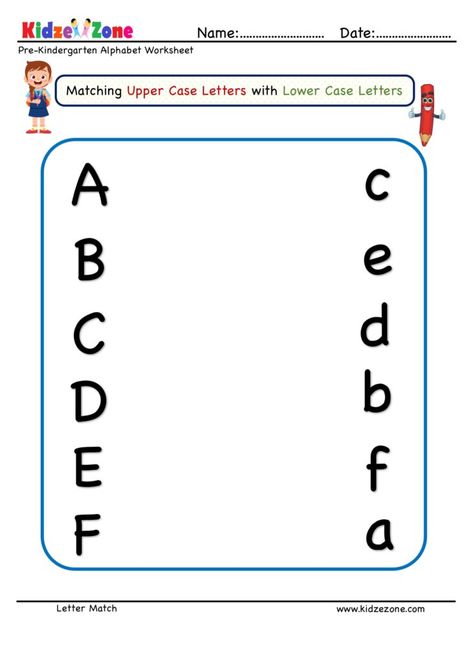 Upper Case Lower Case Activities, Letter Matching Preschool, Letter Matching Worksheet, Letter I Worksheet, Letter Matching Activities, Letter Recognition Worksheets, Letter Worksheets For Preschool, Preschool Letter, Alphabet Worksheets Kindergarten