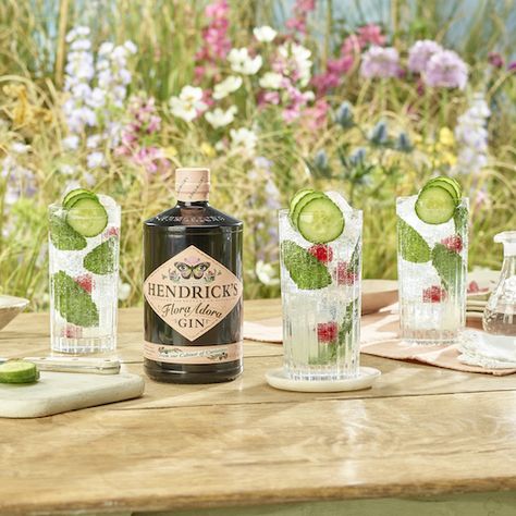 Flora Adora Wildgarden Cup Recipe | Recipes from Ocado Hendricks Flora Adora, Strawberry Granola, Simple Sugar Syrup, Hendrick's Gin, Premium Gin, Gin Recipes, Hendricks Gin, Summer Cocktail, Meal Deal