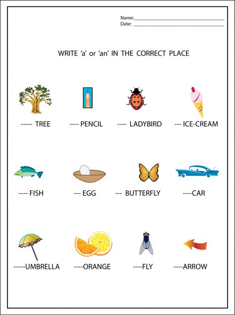 Write A or AN worksheet with cute graphics (free) A And An Worksheets, A Or An Worksheet, Articles Worksheet, Kindergarten Worksheets Free Printables, English Skills, Free Kindergarten Worksheets, English Grammar Worksheets, Kindergarten Worksheets Printable, English Worksheets For Kids