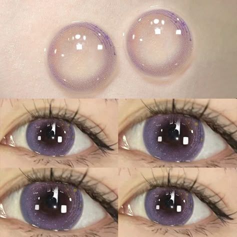 Shinobu Contact Lenses, Purple Eye Lenses, Purple Contact Lenses, Purple Contacts, Christmas Candy Jars, Eye Contacts, Eyes Color, Short Curly Wigs, Glass Storage Jars