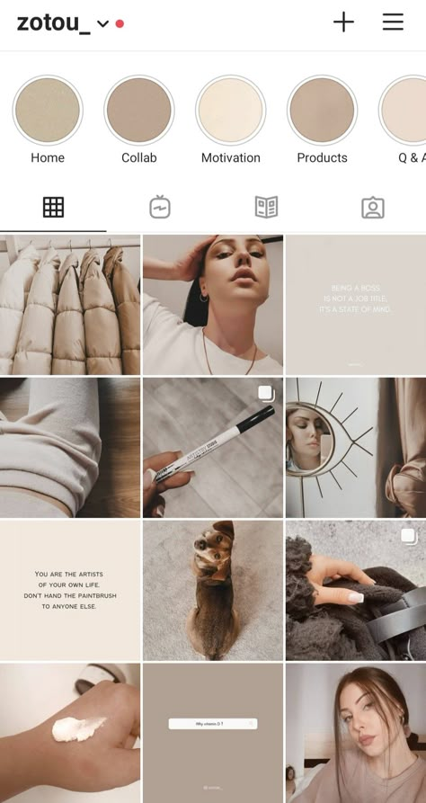 Insta Grid Ideas Aesthetic, Cream Instagram Feed, Beige Instagram Theme, Beige Aesthetic Instagram Feed, Neutral Ig Feed, Beige Feed Instagram, Beige Branding, Feed Beige, Instagram Feed Theme Layout