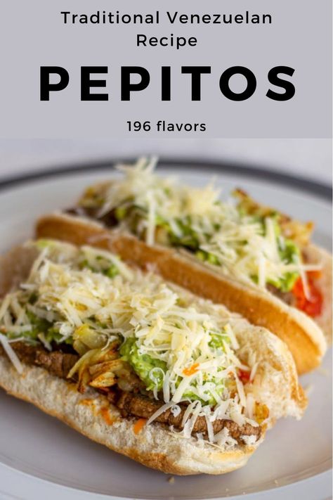 The pepito is the favorite sandwich of Venezuelan street food made with beef (or chicken) and toppings soaked in sauces. #Venezuela #VenezuelanCuisine #LatinAmerica #LatinAmericanCuisine #WorldCuisine #196flavors Latin Street Food, Venezuela Recipes, Fried Pork Tenderloin, Venezuelan Recipes, South American Food, Hot Snacks, Venezuelan Food, Latin American Recipes, Latin American Food