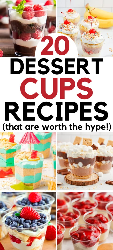 Short on time but still craving elegance? Look no further than this collection of 20 fancy mini desserts in a cup! Dessert cups ideas parties, mini desserts, desserts for a crowd, easy dessert cups, dessert cups recipes simple, chocolate dessert cups, dessert cups for party. Party Cup Desserts, Plastic Cup Dessert Ideas, 4th Of July Mini Dessert Cups, Summer Desserts In A Cup, Short Easy Recipes, Tiny Desserts In A Cup, Desert Bars Wedding, Desserts Cups Ideas, Dessert For Small Group