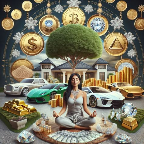 Affirmation Money Wealth, Elegant Affirmations, Prosperity Aesthetic, Cash Aesthetic, Symbols Of Wealth, Wealth Aesthetic, Abundance Images, Wealth Vision Board, Beautiful Christmas Scenes