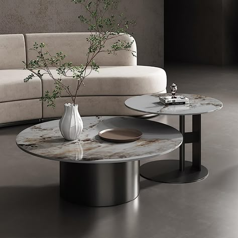 Centre Table Design, Centre Table Living Room, Slate Coffee Table, Round Coffee Table Living Room, Centre Tables, Middle Table, Round Coffee Table Sets, Round Nesting Coffee Tables, Center Table Living Room