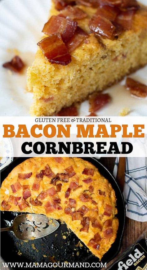 Maple Cornbread, Bacon Cornbread, Southern Style Cornbread, Easy Cornbread, Easy Cornbread Recipe, Homemade Gluten Free Bread, Moist Cornbread, Cornbread Easy, Cornbread Muffins