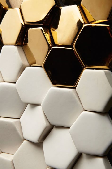 by London-based design practice Giles Miller Studio Hexagonal Tiles, 3d Tiles, Hexagon Tiles, Material Textures, Materials And Textures, Pattern Texture, Color Textures, Tile Patterns, Wall Panels