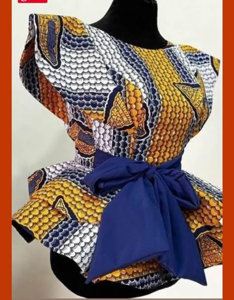 19 Latest Ankara Skirt And Blouse Ideas For Ladies To Wow This Season Skirt And Top Outfits African Print, Latest African Fashion Dresses Kitenge, African Blouses For Women, African Peplum Top, Africa Fashion Traditional, Peplum Ankara, African Blouses, African Print Tops, Ankara Tops