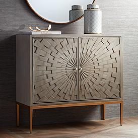 Sunburst 39 1/2" Wide 2-Door Gray Wood Accent Chest Downing Street, Accent Chest, Small Space Storage, California Coastal, Sideboard Designs, Wood Accent, Accent Doors, Library Design, Wood Drawers