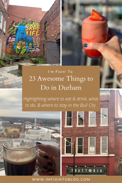 23 Things to do in Durham | NC travel | I'm Fixin' To Places To Visit In Nc, Bucket Lists Ideas, Nc Bbq, North Caroline, Goat Yoga, Triangle Area, Lists Ideas, Museum Hotel, North Carolina Travel