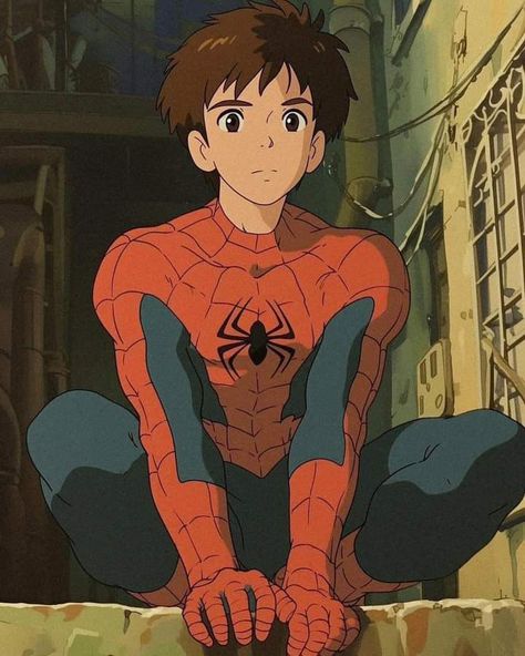 Pfps Tiktok, Spider Man Anime, Spiderman Pfp, Spiderman Anime, Spiderman Poses, Ghibli Artwork, Spiderman Pictures, Studio Ghibli Art, Spiderman Comic