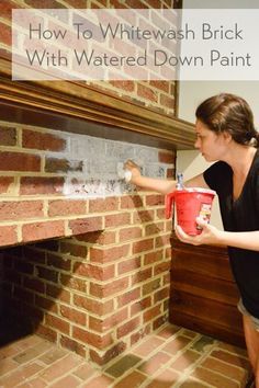 How To Whitewash A Brick Wall Or Fireplace | Young House Love How To Whitewash Brick, Whitewash Brick, How To Whitewash, Fireplace Redo, White Wash Brick, Interior Vintage, Painted Brick, Fireplace Makeover, Brick Fireplace