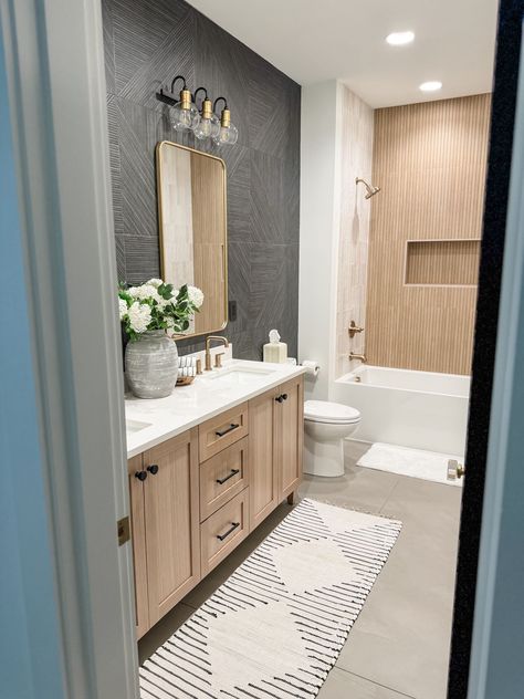 Clarence 5 1/16" Center to Center … curated on LTK Bathroom Inspiration Modern Master Bath, Transitional Guest Bathroom, Modern Kids Bathroom, Popular Bathroom Designs, Full Bathroom Remodel, Brown Bathroom, Modern Farmhouse Bathroom, Guest Bathrooms, Upstairs Bathrooms